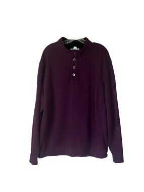 Tommy Bahama Flipshore Reversible Sweater Mens XL Burgundy Black Mock Pullover